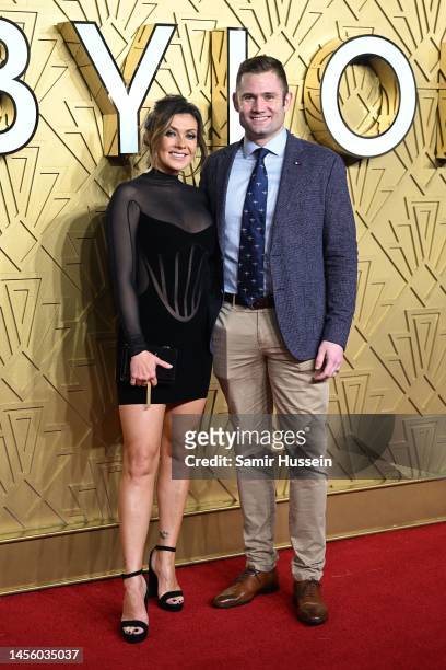 Kym Marsh and Scott Ratcliff attend the UK Premiere of "BABYLON" at BFI IMAX Waterloo on January 12, 2023 in London, England.