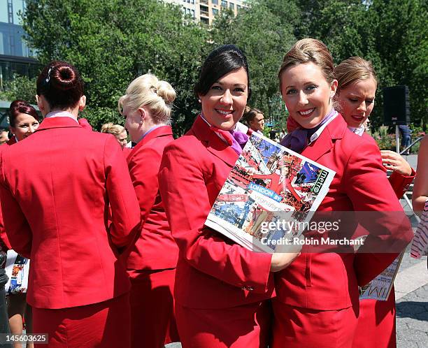 Atmosphere of flight attendants at Virgin Atlantic Presents Union Jack Square at Union Square on June 2, 2012 in New York City.