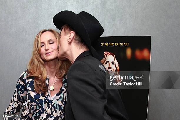 Chely Wright and Randy Jones of The Village People attend the "Chely Wright: Wish Me Away" New York Screening at Quad Cinema on June 1, 2012 in New...