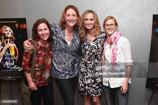 Elysa Halpern, wife comedian Judy Gold, Chely Wright, and wife Lauren Blitzer attend the "Chely Wright: Wish Me Away" New York Screening at Quad...