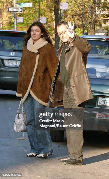 Nathalie Dyszkiewicz and Jean Reno are seen on November 19, 2005 in New York City.