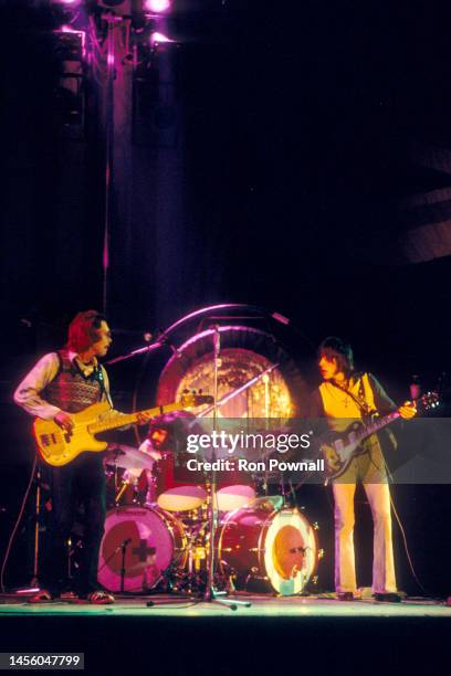 Tim Bogert, Carmine Appice & Jeff Beck, performing with Beck, Bogert & Appice Group at the Boston Music Hall on March 28, 1973
