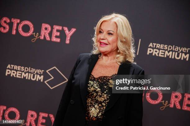 Barbara Rey attends the "Cristo Y Rey" premiere at Cine Callao on January 12, 2023 in Madrid, Spain.