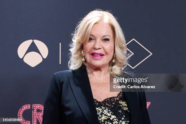 Barbara Rey attends the "Cristo Y Rey" premiere at the Callao cinema on January 12, 2023 in Madrid, Spain.