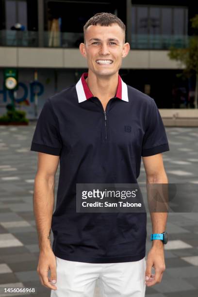 Harry Garside during the launch of the Piper-Heidsieck 2023 Australian Open Champagne Bar at Rod Laver Arena on January 13, 2023 in Melbourne,...