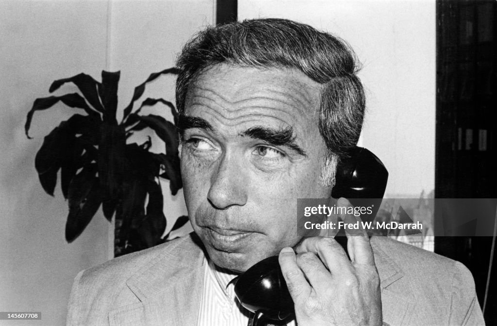 Felix Rothyn Austrian-born American banker Felix Rohatyn on the telephone, New ...