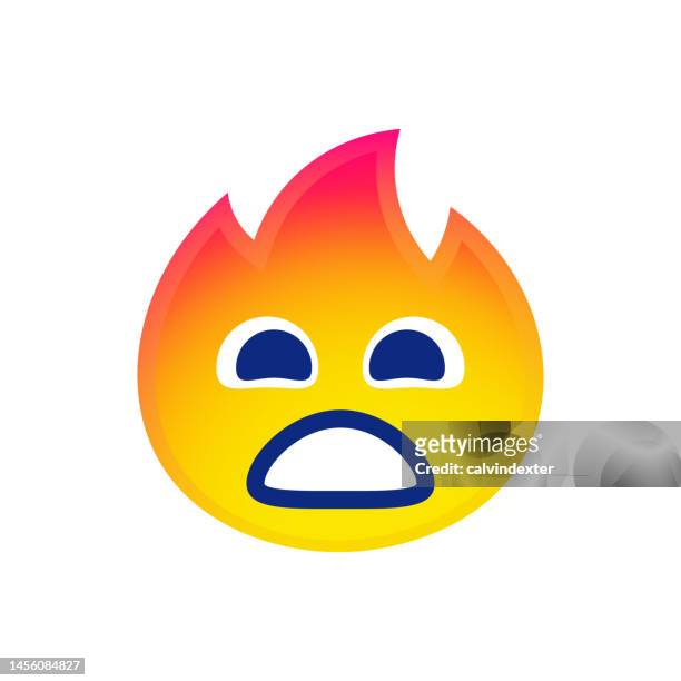 flame emoticon - flame emoji stock illustrations