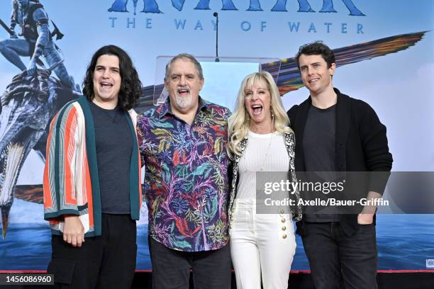 Jodie Landau, Jon Landau, Julie Landau and Jamie Landau attend the Hand and Footprint Ceremony honoring James Cameron and Jon Landau at TCL Chinese...