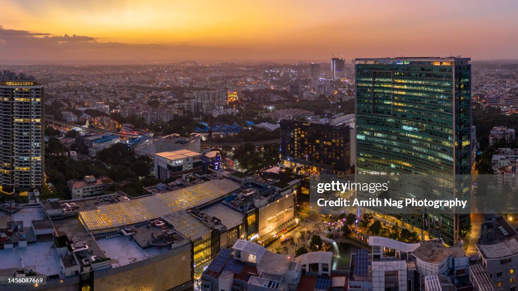 An aerial view of World Trade Center, Bangalore, India