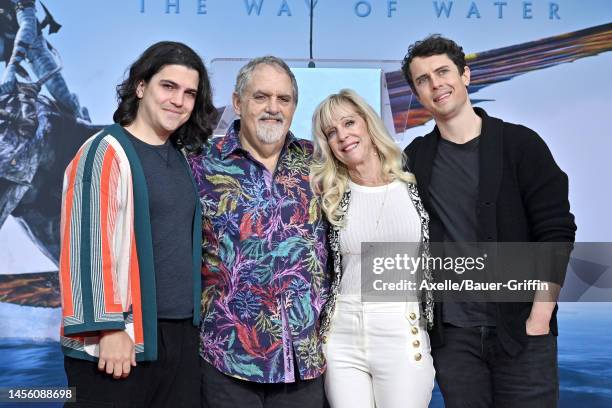 Jodie Landau, Jon Landau, Julie Landau and Jamie Landau attend the Hand and Footprint Ceremony honoring James Cameron and Jon Landau at TCL Chinese...