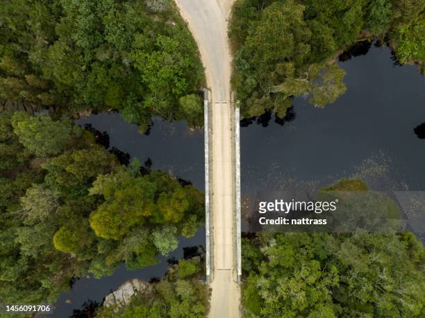 aerial view of a bridge - garden route south africa stock pictures, royalty-free photos & images
