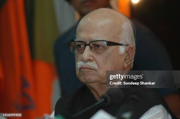 Bhartiya Janta Party's Prime Ministerial candidate Lal Krishna Advani in a pensive mood during a website launch dedicated to his autobiographical...