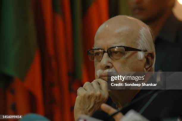 Bhartiya Janta Party's Prime Ministerial candidate Lal Krishna Advani in a pensive mood during a website launch dedicated to his autobiographical...