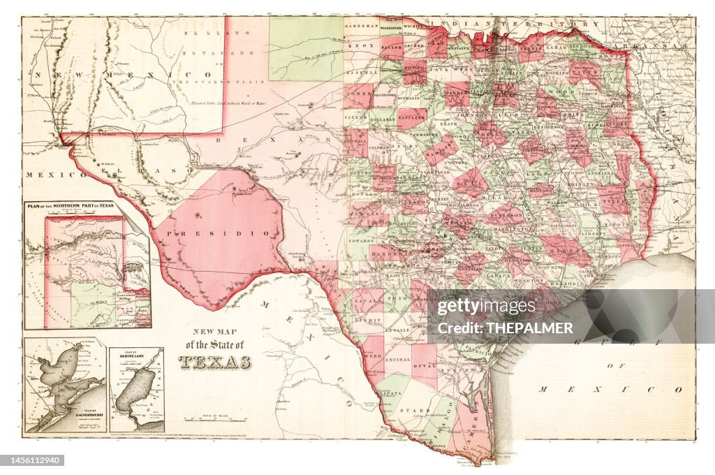Map of the state of Texas 1865