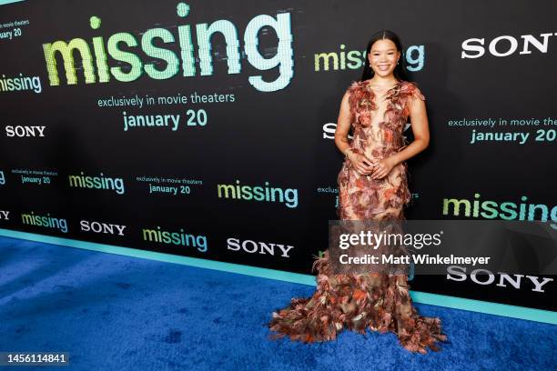 Storm Reid attends the Stage 6 and Screen Gems world premiere f "Missing" at Alamo Drafthouse Cinema Downtown Los Angeles on January 12, 2023 in Los...