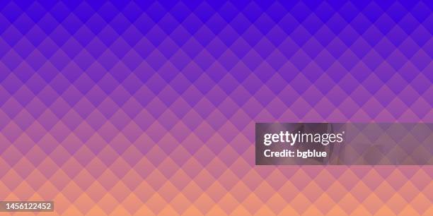 abstract geometric background - mosaic with squares and purple gradient - diamond pattern stock illustrations