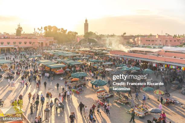 djemaa el fna square, marrakech, morocco - marrakesh stock pictures, royalty-free photos & images