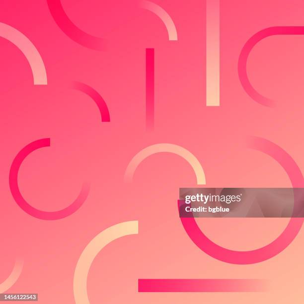 abstract design with geometric shapes - trendy red gradient - circle shape stock illustrations