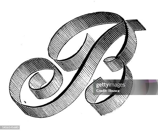 illustrations, cliparts, dessins animés et icônes de ancienne lettre vintage b - lettre b