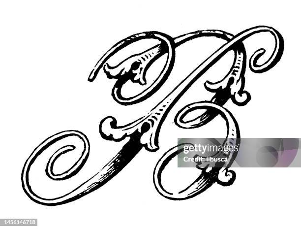 antiker vintage-buchstabe b - buchstabe b stock-grafiken, -clipart, -cartoons und -symbole