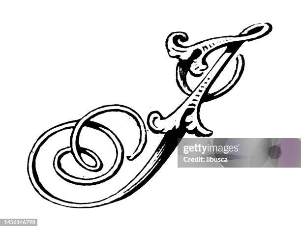 antique vintage letter j - letter j stock illustrations