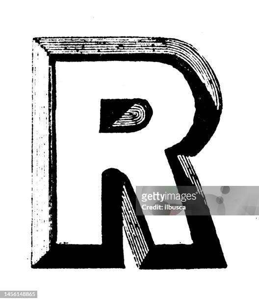 antique vintage letter r - letter r stock illustrations