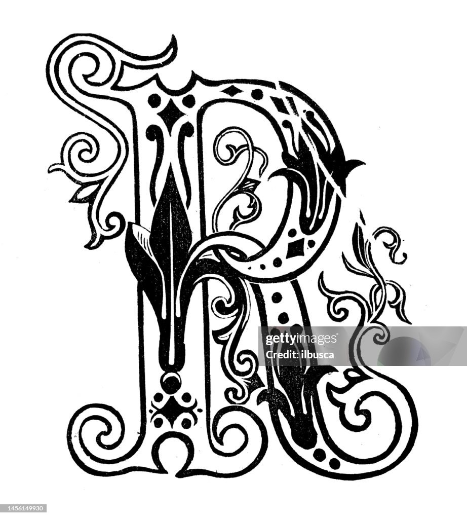 Antique Vintage Letter R High-Res Vector Graphic - Getty Images
