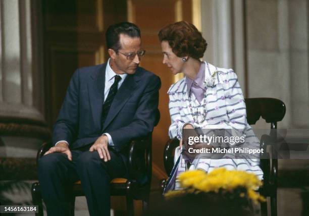 View of King Baudouin and Queen Fabiola of Belgium.