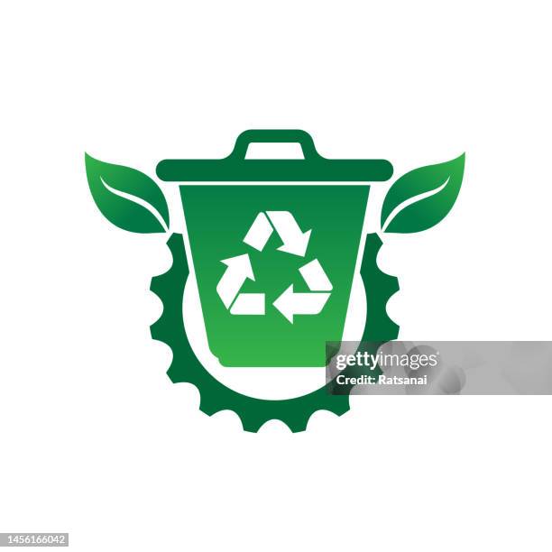 recycle bin - empty plastic bin isolated stock illustrations
