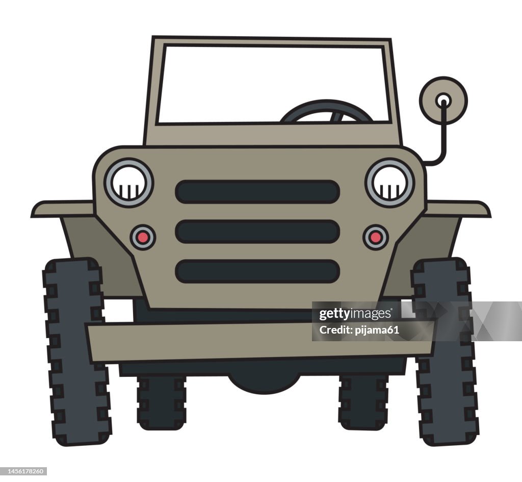 SUV icon. Off-road vehicle. Front view.