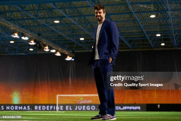 Gerard Pique, President of Kings League looks on during round one of the Kings League Infojobs at Cupra Arena on January 01, 2023 in Barcelona, Spain.