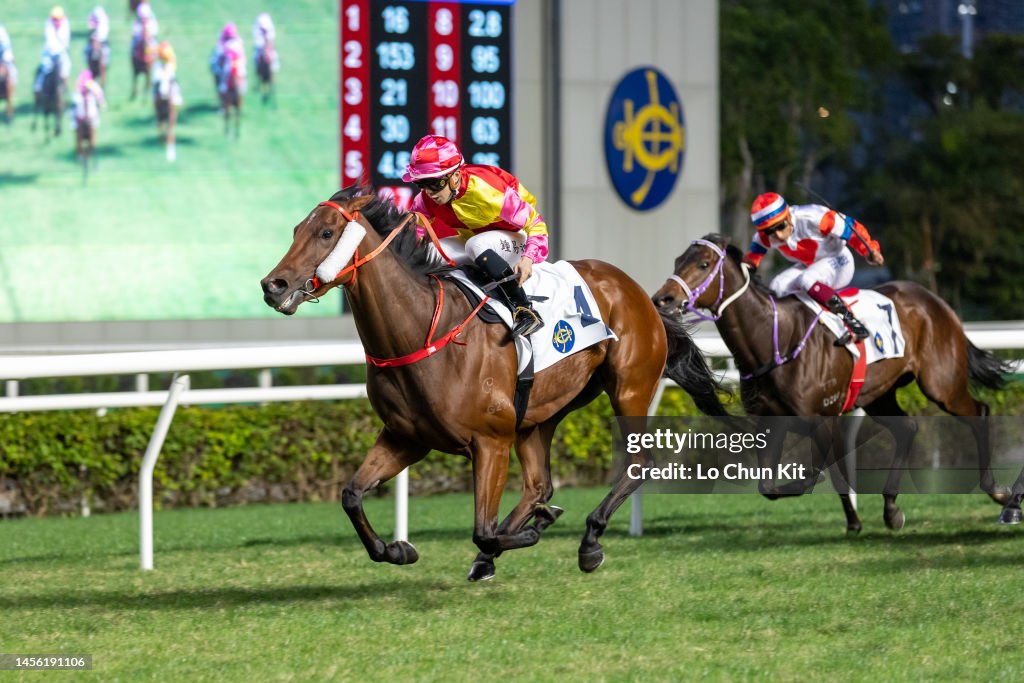 Greg Chung Racing Jockey Angus Chung Yik-lai riding Sakewin wins the Race 11 Tin Wan ...