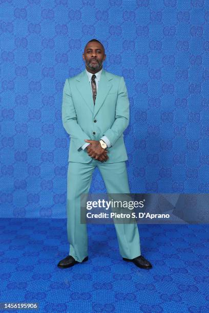 Idris Elba arrives at the Gucci show during Milan Fashion Week Fall/Winter 2023/24 on January 13, 2023 in Milan, Italy.