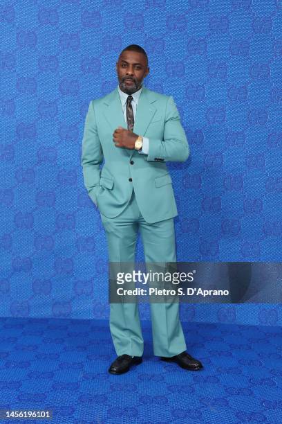 Idris Elba arrives at the Gucci show during Milan Fashion Week Fall/Winter 2023/24 on January 13, 2023 in Milan, Italy.