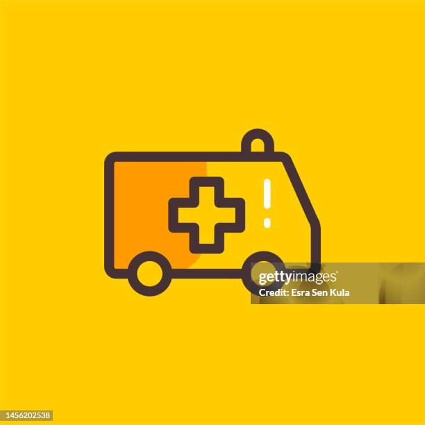ambulance color line icon design with editable stroke. suitable for web page, mobile app, ui, ux and gui design. - new normal work stock illustrations