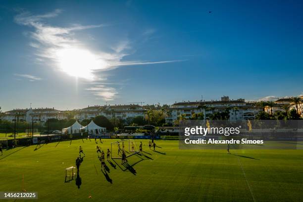 General view of the training field during the seventh day of the Marbella training camp on January 12, 2023 in Marbella, Spain.