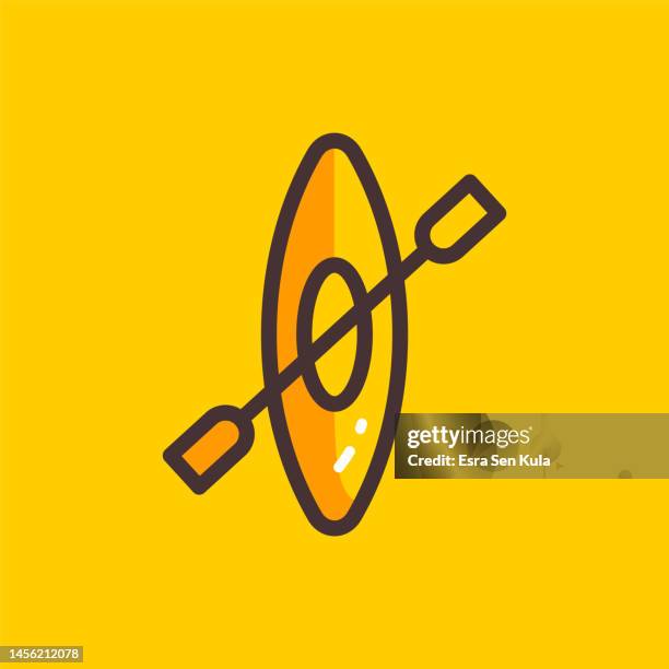 canoe color line icon design with editable stroke. suitable for web page, mobile app, ui, ux and gui design. - rowing icon stock illustrations