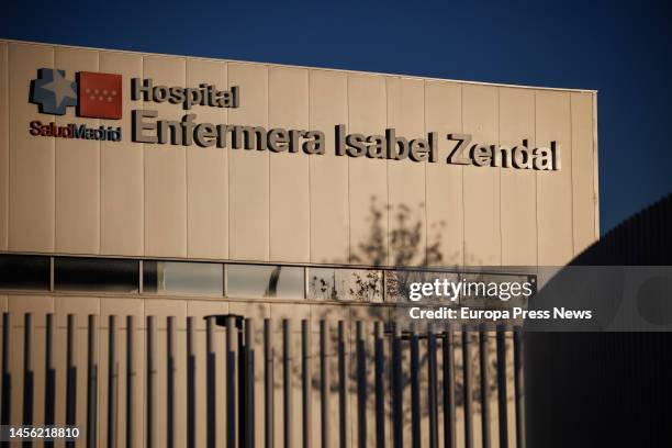 Outside the Hospital Publico Enfermera Isabel Zendal, on 13 January, 2023 in Madrid, Spain. The Ministry of Health of the Community of Madrid...