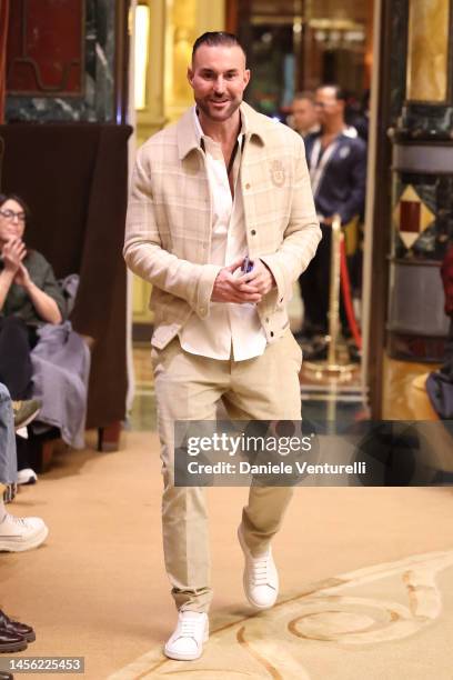 Designer Philipp Plein walking the runway at the Billionaire fashion show during the Milan Menswear Fall/Winter 2023/2024 on January 13, 2023 in...