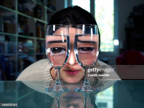 alcohol warps reality - glasses bildbanksfoton och bilder