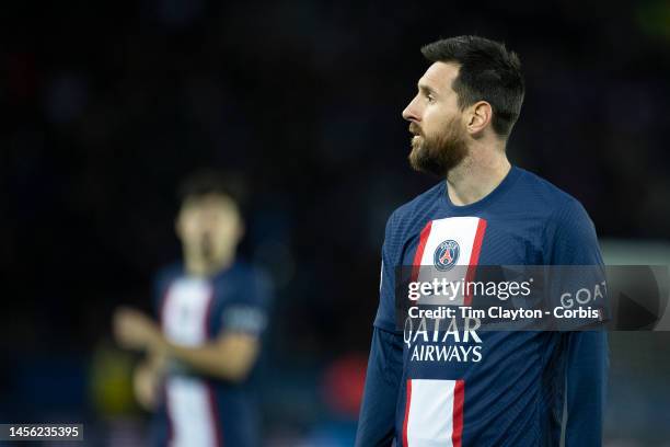 January 11: Lionel Messi of Paris Saint-Germain during the Paris Saint-Germain V Angers, French Ligue 1 regular season match at Parc des Princes on...