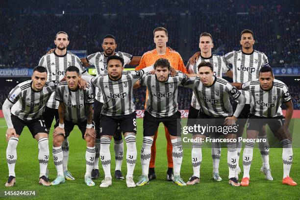 Juventus team before the Serie A match between SSC Napoli_Juventus at Stadio Diego Armando Maradona on January 13, 2023 in Naples, Italy.