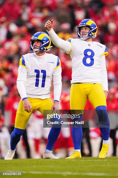 Gey Rams Matt Gay of the Los Angeles Rams kicks against the Kansas City Chiefs ...