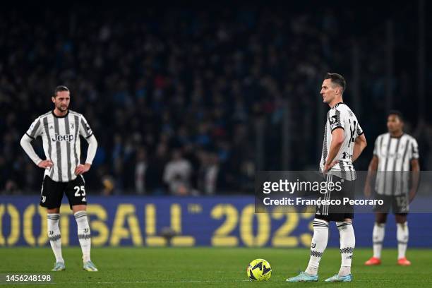 Arkadiusz Milik of Juventus shows his disappointment during the Serie A match between SSC Napoli_Juventus at Stadio Diego Armando Maradona on January...