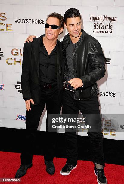 Actor Jean-Claude Van Damme and his son Kristopher Van Varenberg arrive at Spike TV's 6th Annual "Guys Choice" Awards at Sony Studios on June 2, 2012...