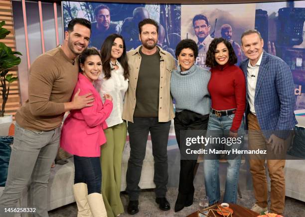 In this image released on January 13, Chef Yisus, Jessica Rodriguez, Astrid Rivera, Gerard Butler, Francisca Lachapel, Karla Martinez, and Alan...