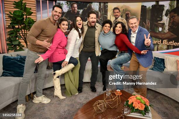 In this image released on January 13, Chef Yisus, Jessica Rodriguez, Astrid Rivera, Gerard Butler, Francisca Lachapel, Karla Martinez, and Alan...