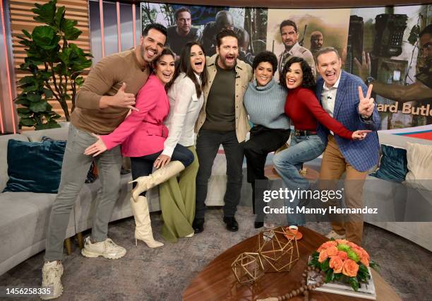 In this image released on January 13, Chef Yisus, Jessica Rodriguez, Astrid Rivera, Gerard Butler, Francisca Lachapel, Karla Martinez, and Alan...