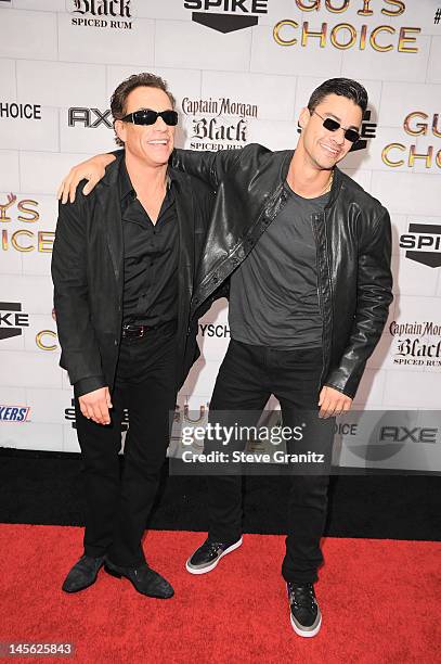 Actor Jean-Claude Van Damme and his son Kristopher Van Varenberg arrive at Spike TV's 6th Annual "Guys Choice" Awards at Sony Studios on June 2, 2012...