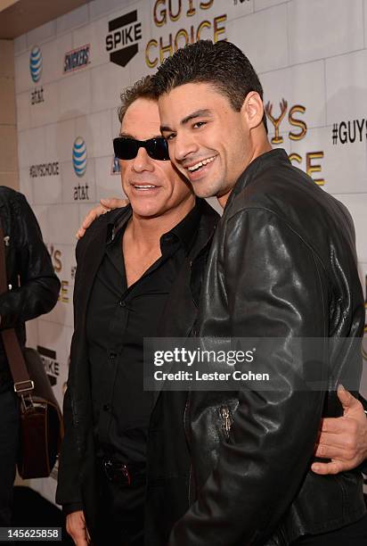 Actor Jean-Claude Van Damme and his son Kristopher Van Varenberg arrive at Spike TV's 6th Annual "Guys Choice" Awards at Sony Studios on June 2, 2012...